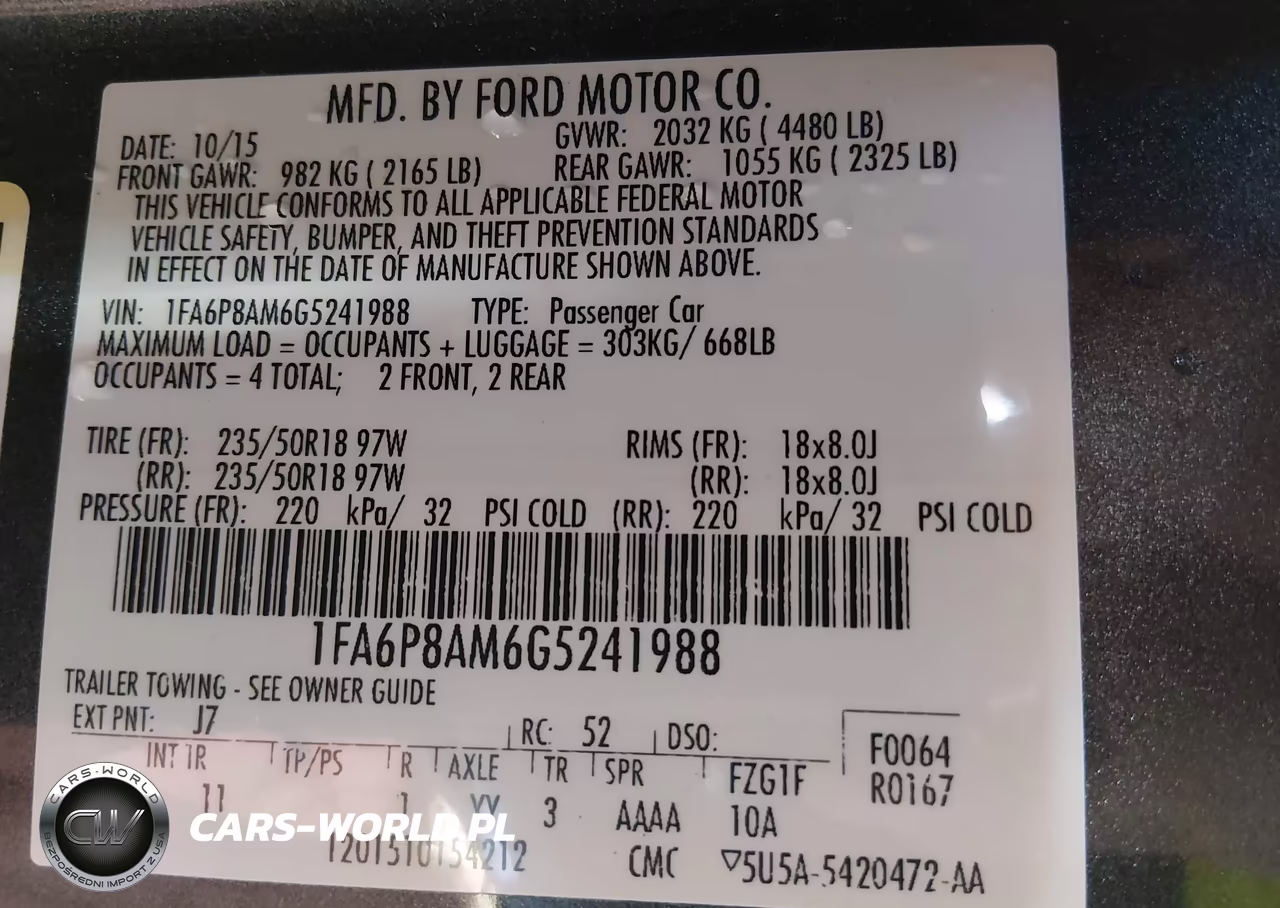 2016 Ford Mustang V6 VIN:1FA6P8AM6G5241988 - 9