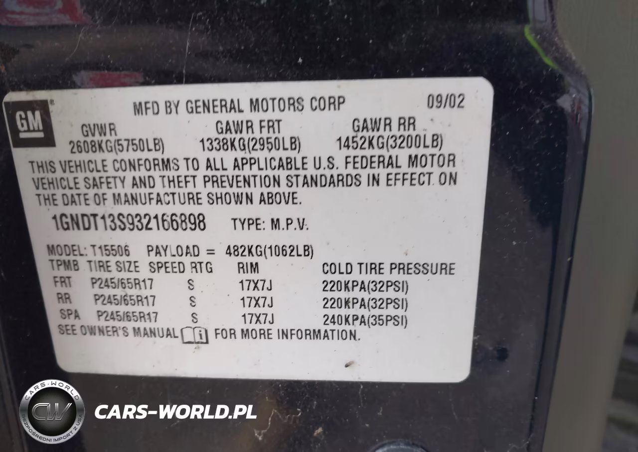 2003 Chevrolet Trailblazer Ltz VIN:1GNDT13S932166898 - 9