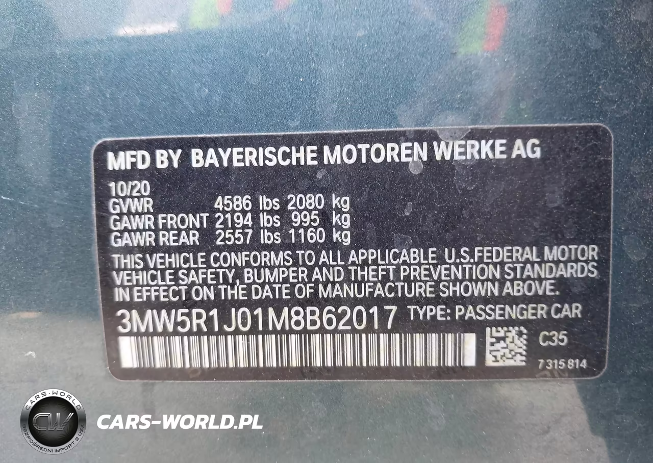 2021 BMW 330I VIN:3MW5R1J01M8B62017 - 9
