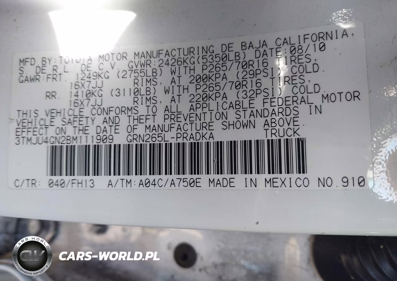 2011 Toyota Tacoma Prerunner V6 VIN:3TMJU4GN2BM111909 - 9