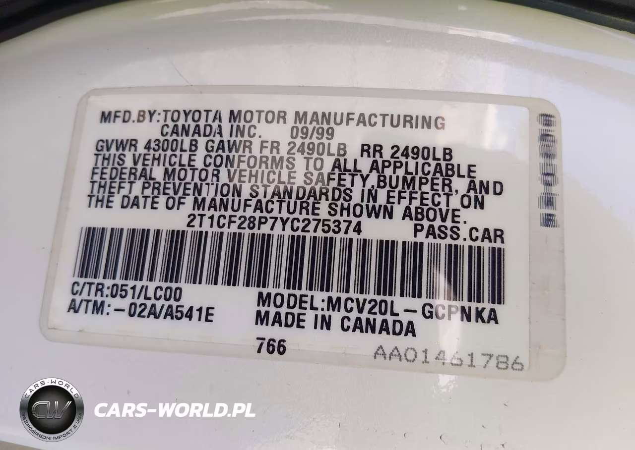 2000 Toyota Camry Solara Sle V6 VIN:2T1CF28P7YC275374 - 9