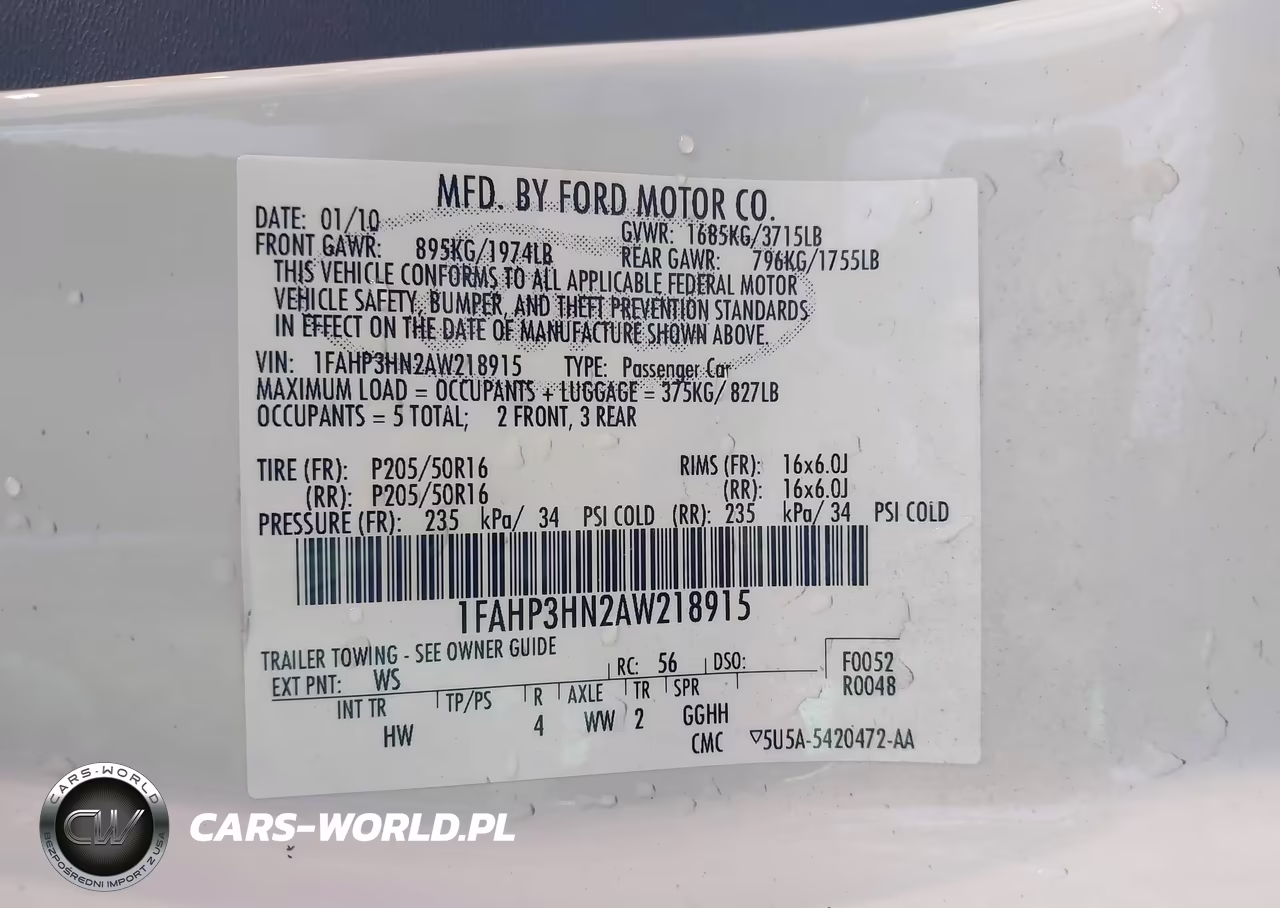 2010 Ford Focus Sel VIN:1FAHP3HN2AW218915 - 9