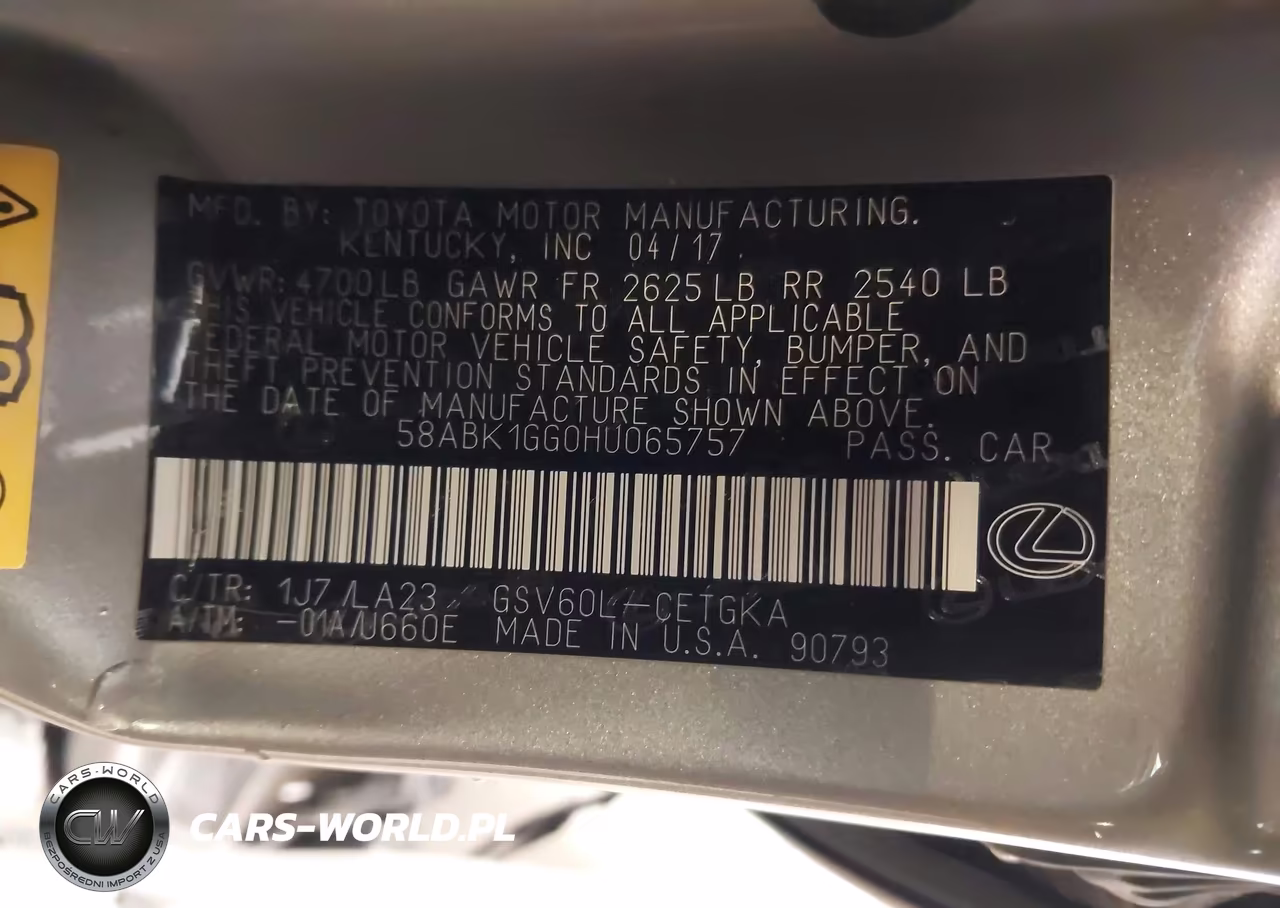 2017 Lexus Es 350 VIN:58ABK1GG0HU065757 - 9