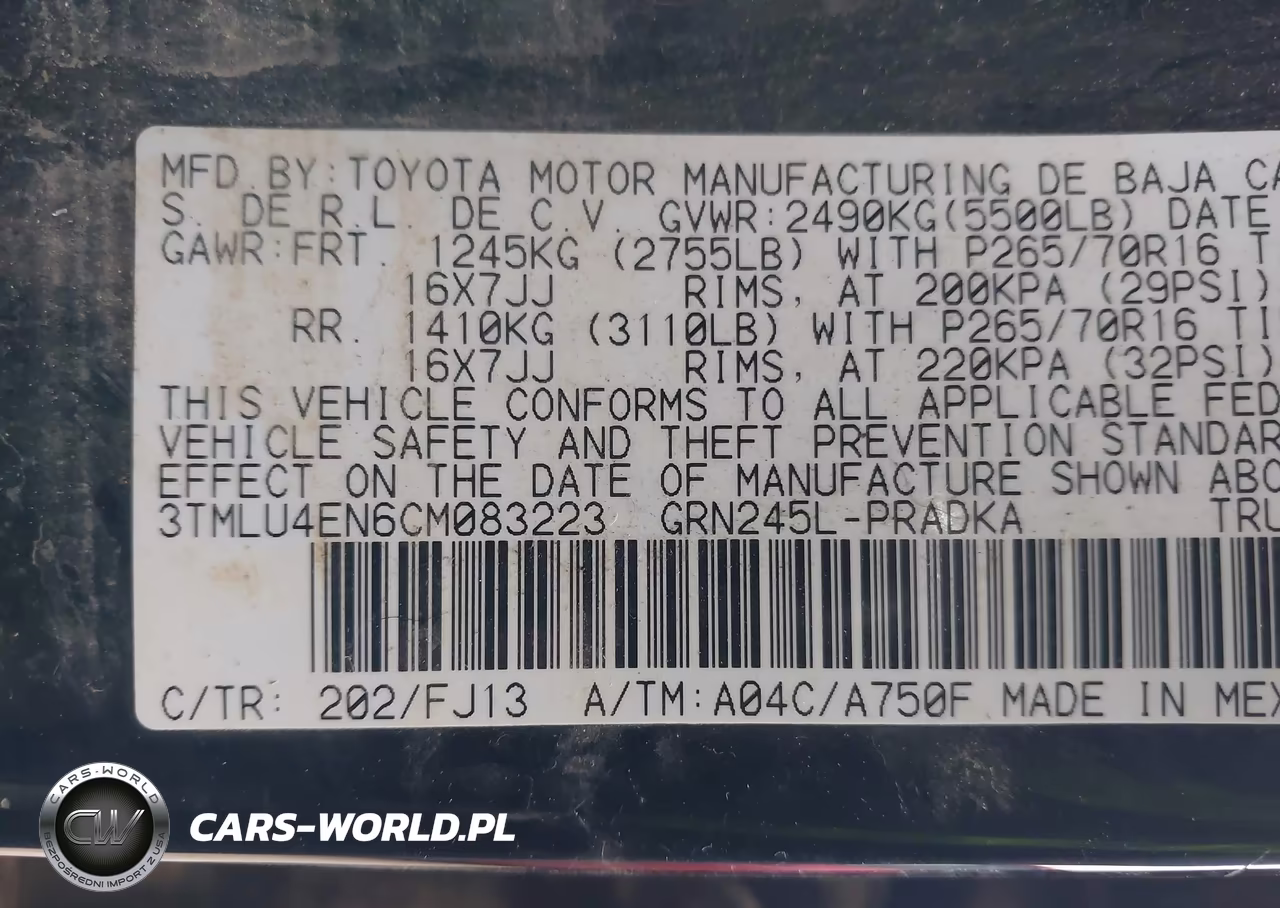2012 Toyota Tacoma Base V6 VIN:3TMLU4EN6CM083223 - 9