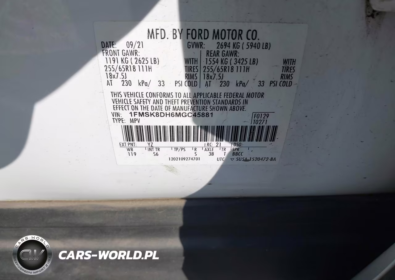 2021 Ford Explorer Xlt VIN:1FMSK8DH6MGC45881 - 9