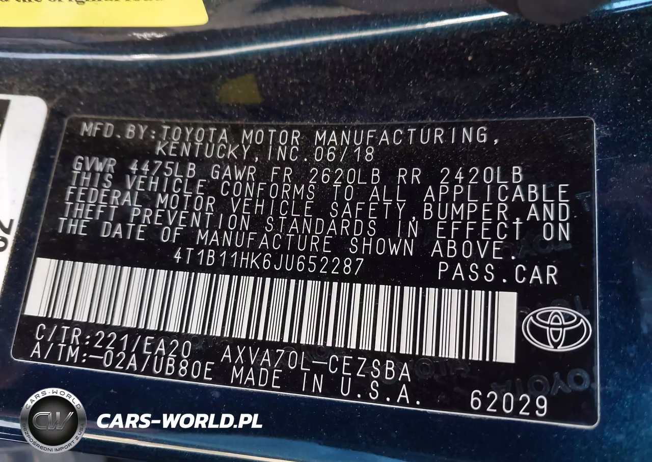 2018 Toyota Camry Se VIN:4T1B11HK6JU652287 - 9