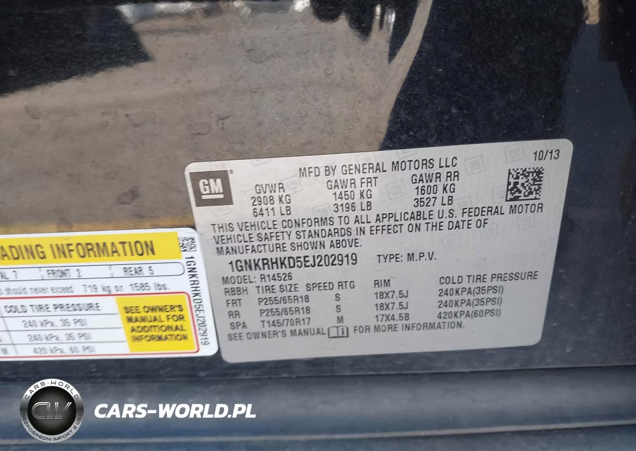 2014 Chevrolet Traverse Lt VIN:1GNKRHKD5EJ202919 - 9