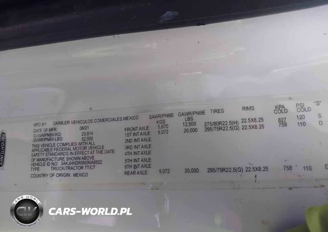 2022 Freightliner New Cascadia 126 VIN:3AKJHHDR5NSNA8502 - 9