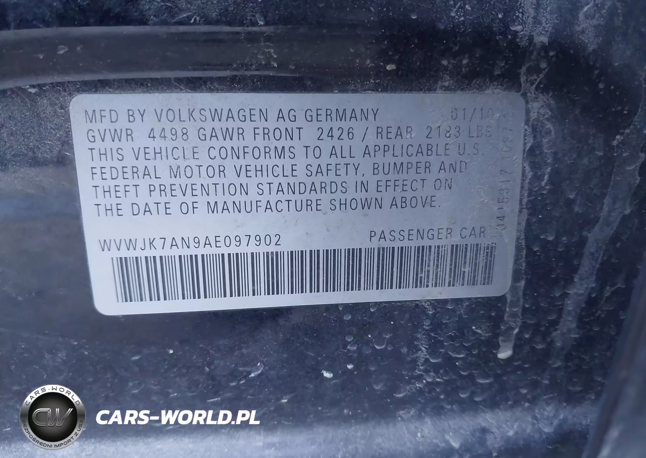2010 Volkswagen Passat Komfort VIN:WVWJK7AN9AE097902 - 9