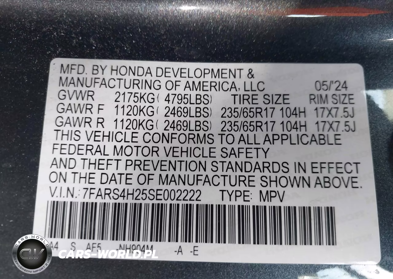 2025 Honda Cr-V Lx Awd VIN:7FARS4H25SE002222 - 9