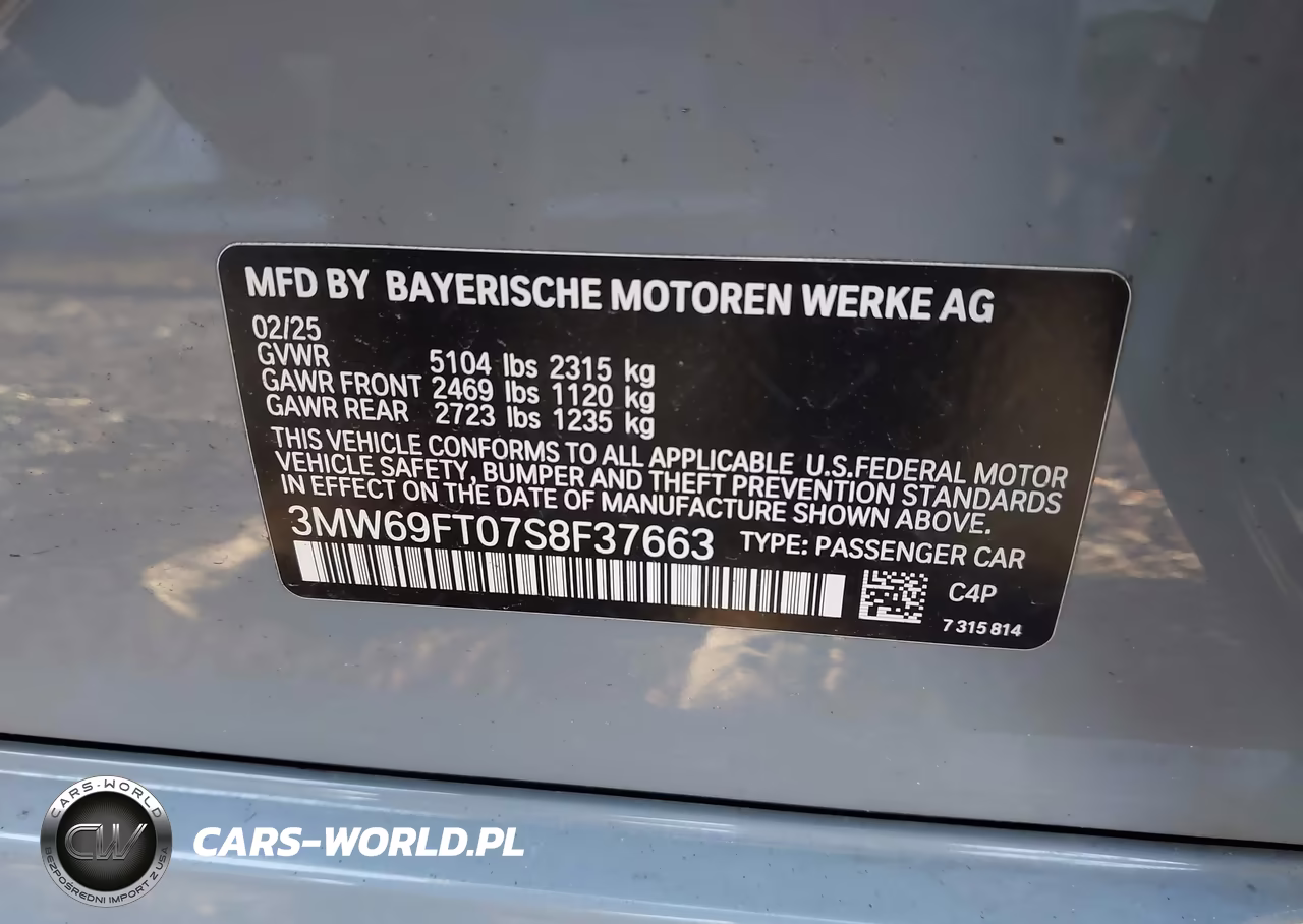 2025 BMW M340I xDrive VIN:3MW69FT07S8F37663 - 9