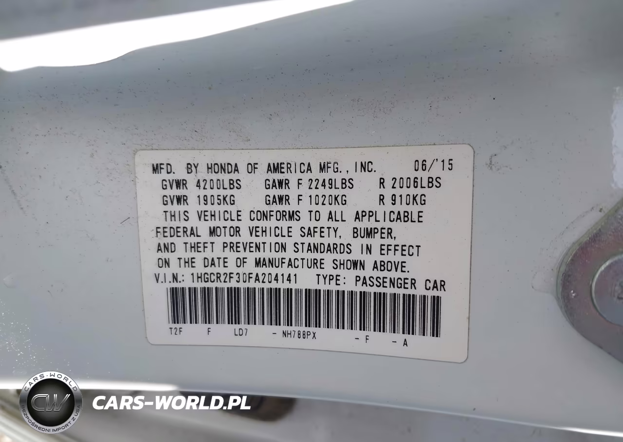2015 Honda Accord Lx VIN:1HGCR2F30FA204141 - 9