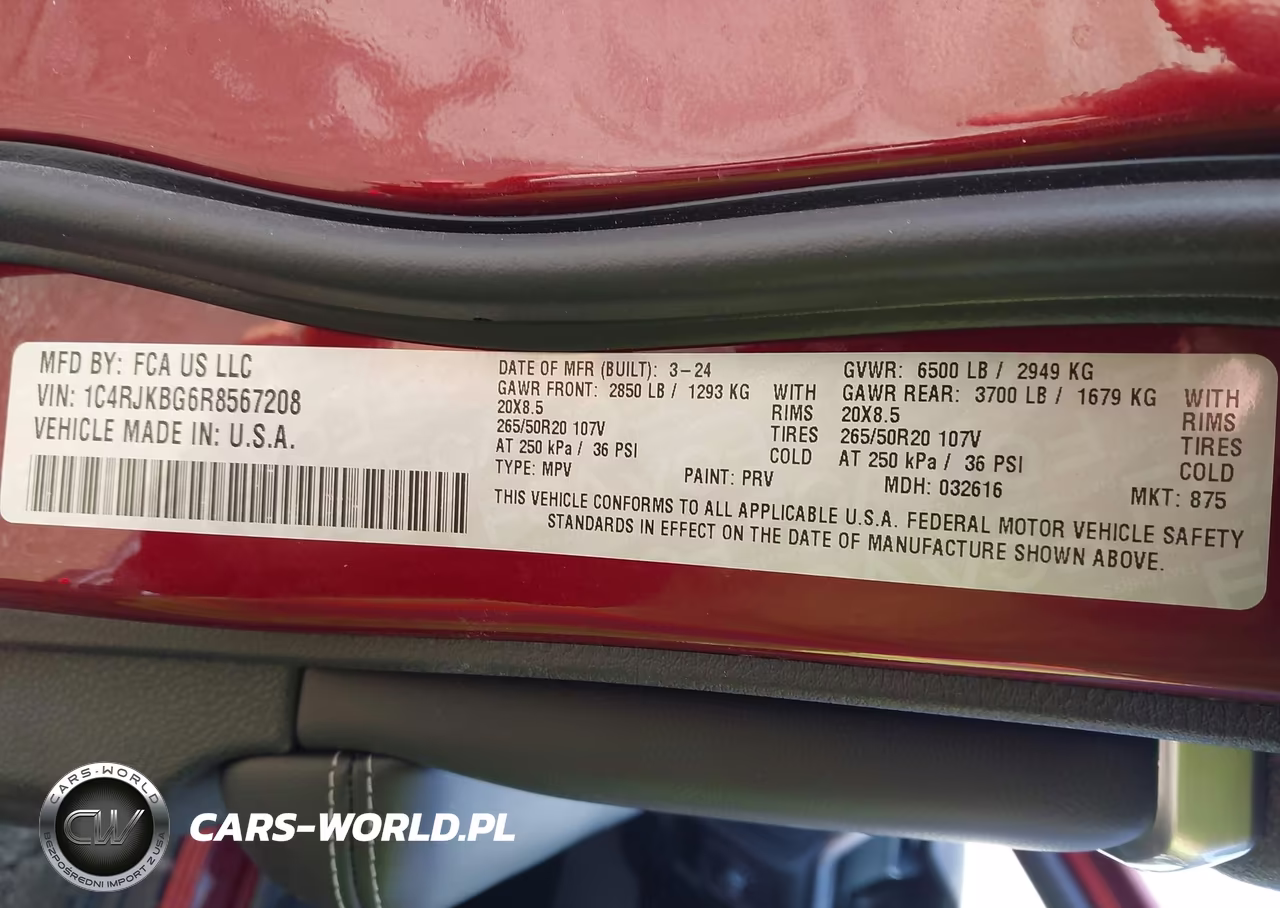 2024 Jeep Grand Cherokee L Limited 4X4 VIN:1C4RJKBG6R8567208 - 9