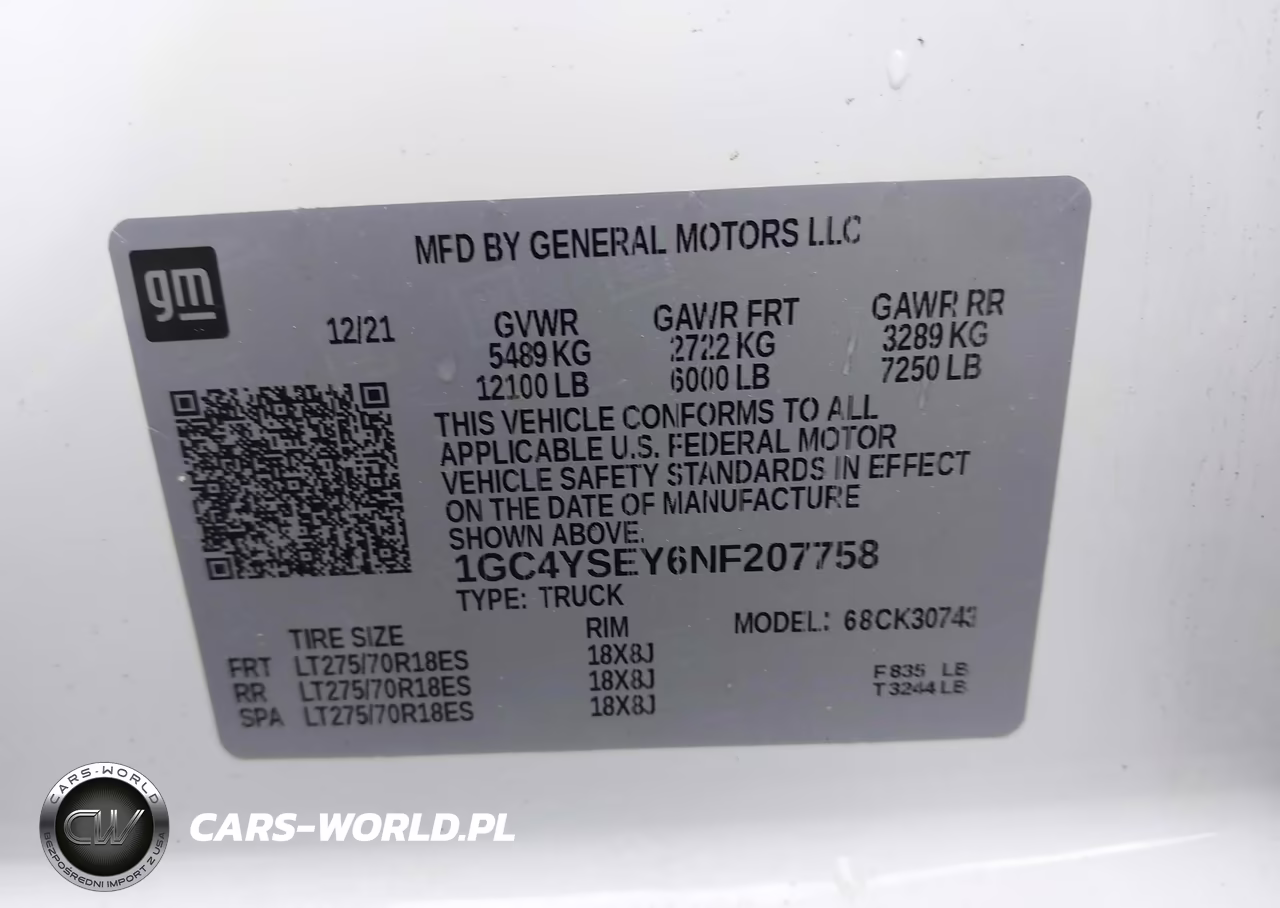 2022 Chevrolet Silverado 3500Hd 4Wd Standard Bed Wt VIN:1GC4YSEY6NF207758 - 8