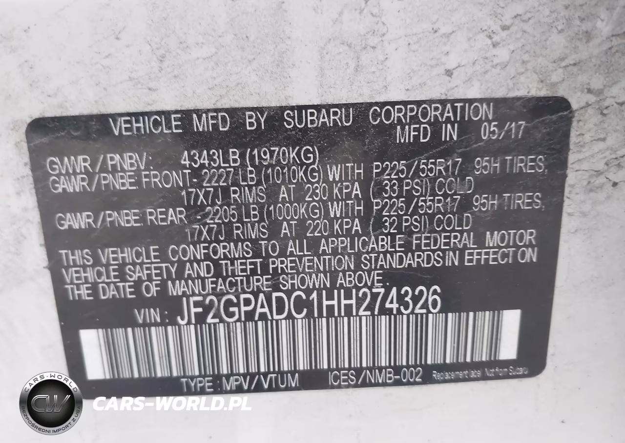2017 Subaru Crosstrek 2.0I Premium VIN:JF2GPADC1HH274326 - 9