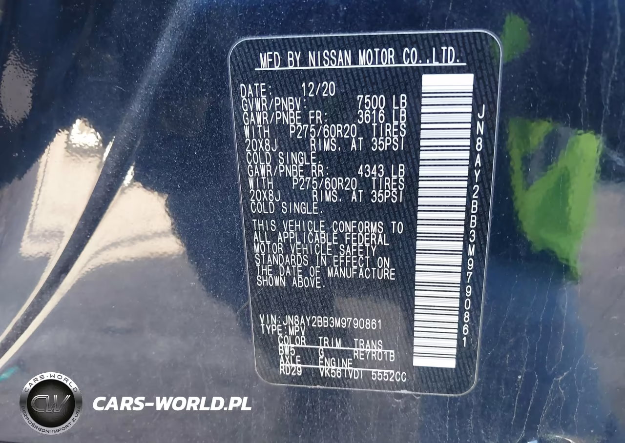 2021 Nissan Armada Sl 4Wd VIN:JN8AY2BB3M9790861 - 9