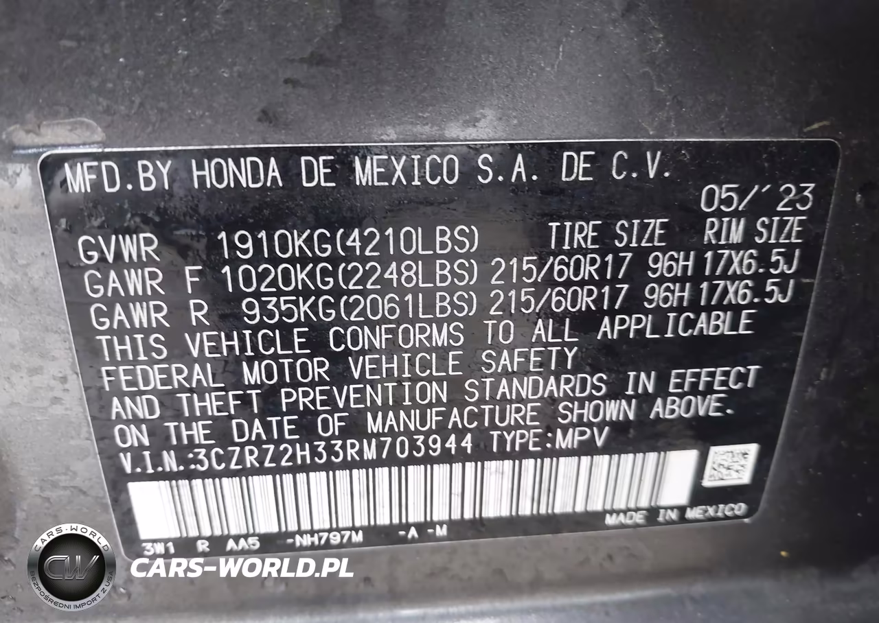 2024 Honda Hr-V Awd Lx VIN:3CZRZ2H33RM703944 - 9