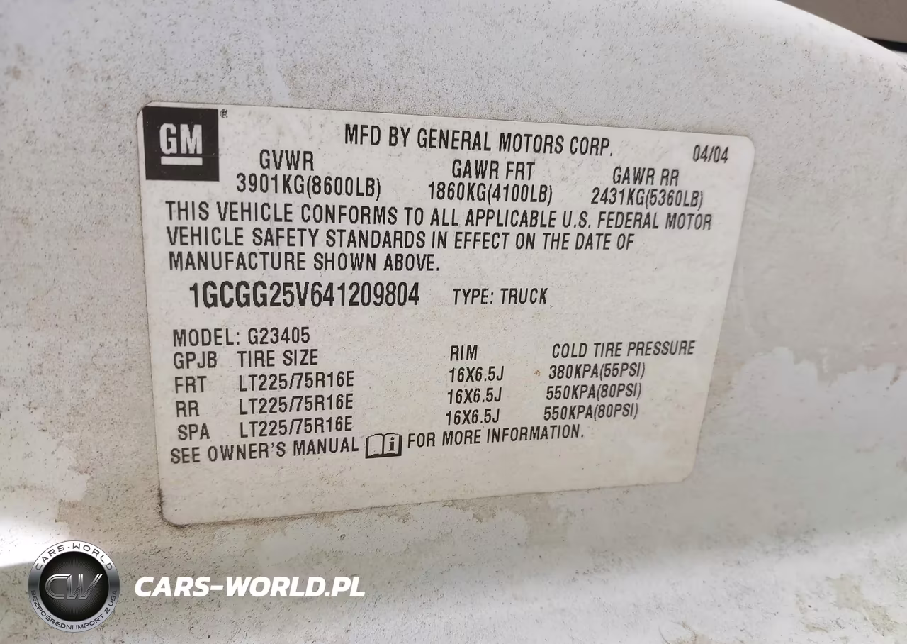 2004 Chevrolet Express VIN:1GCGG25V641209804 - 9