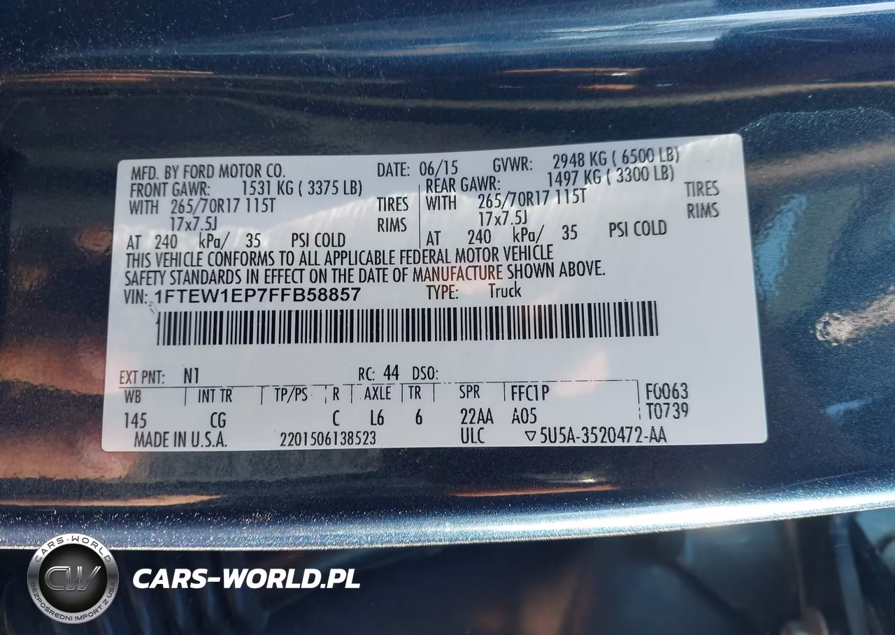 2015 Ford F-150 Xl VIN:1FTEW1EP7FFB58857 - 9