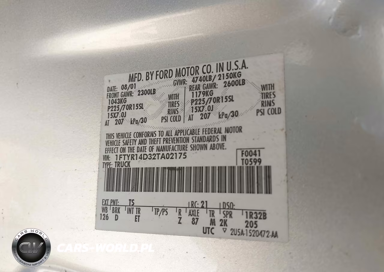 2002 Ford Ranger Xl-Xlt VIN:1FTYR14D32TA02175 - 9