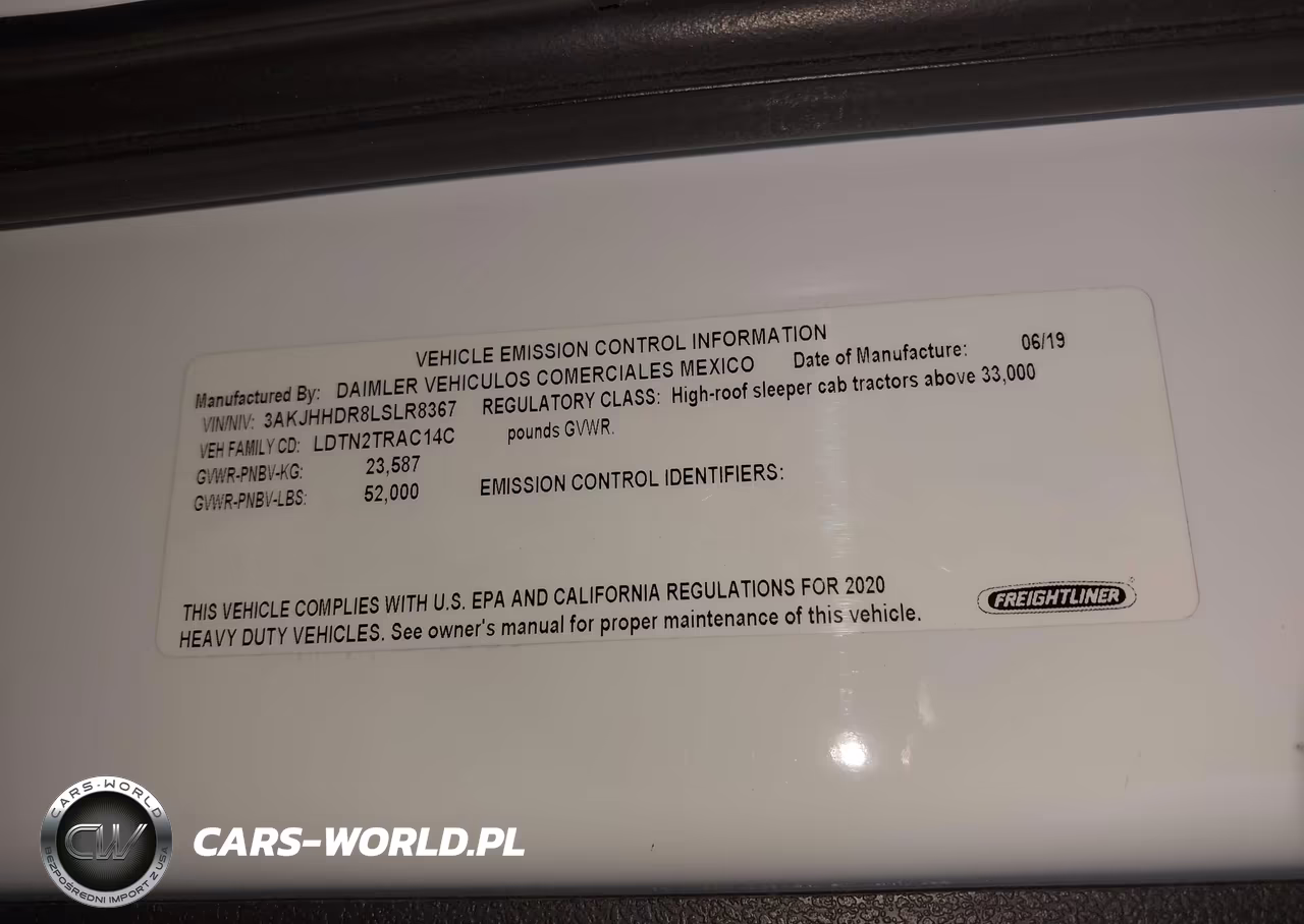 2020 Freightliner New Cascadia 126 VIN:3AKJHHDR8LSLR8367 - 9
