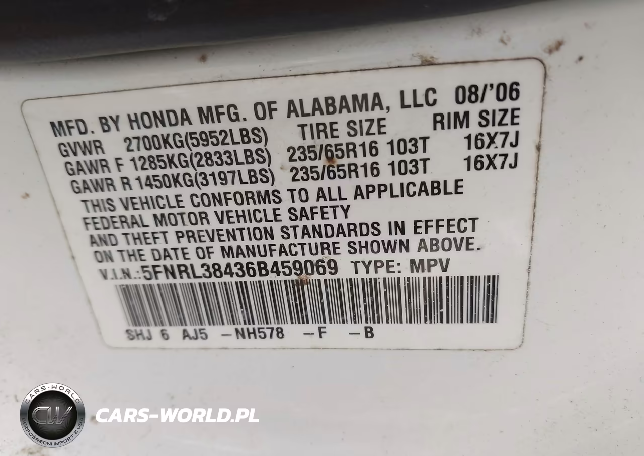 2006 Honda Odyssey Ex VIN:5FNRL38436B459069 - 9