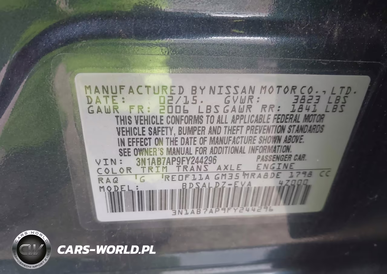 2015 Nissan Sentra Sv VIN:3N1AB7AP9FY244296 - 9
