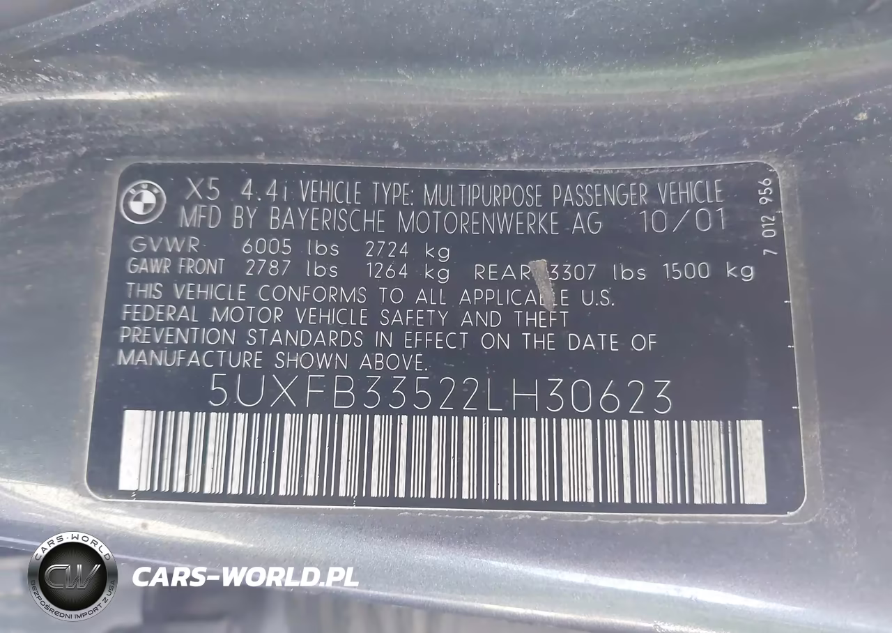 2002 BMW X5 4.4I VIN:5UXFB33522LH30623 - 9