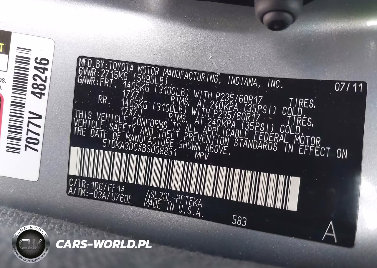 2011 Toyota Sienna VIN:5TDKA3DCXBS008831 - 9