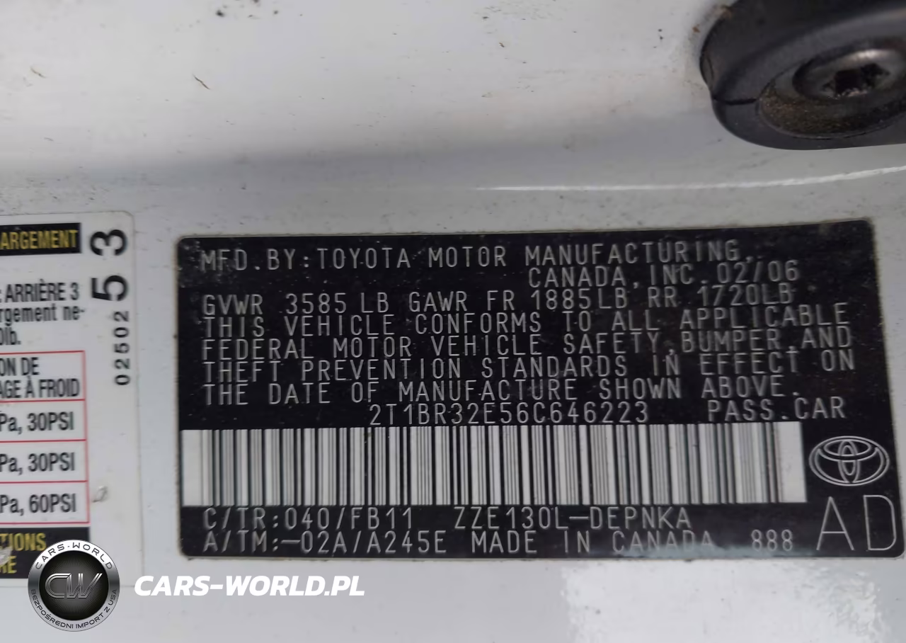 2006 Toyota Corolla Le VIN:2T1BR32E56C646223 - 9