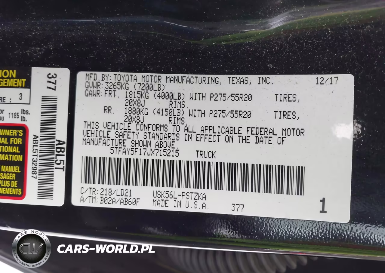 2018 Toyota Tundra 1794 5.7L V8 VIN:5TFAY5F17JX715215 - 9