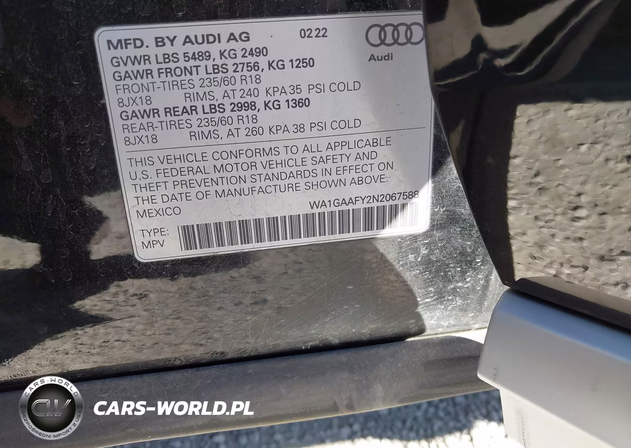 2022 Audi Q5 Premium 45 Tfsi S Line Quattro S Tronic VIN:WA1GAAFY2N2067588 - 9