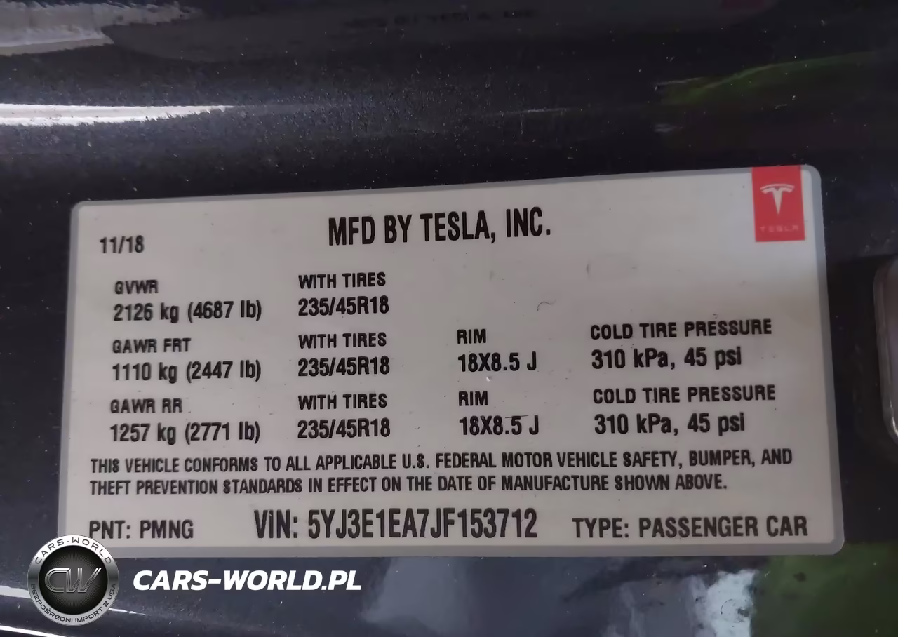 2018 Tesla Model 3 Long Range-Mid Range VIN:5YJ3E1EA7JF153712 - 9