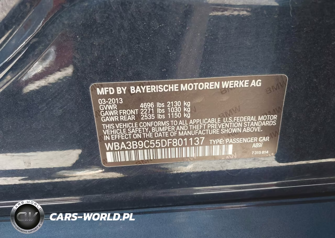 2013 BMW 335I xDrive VIN:WBA3B9C55DF801137 - 9