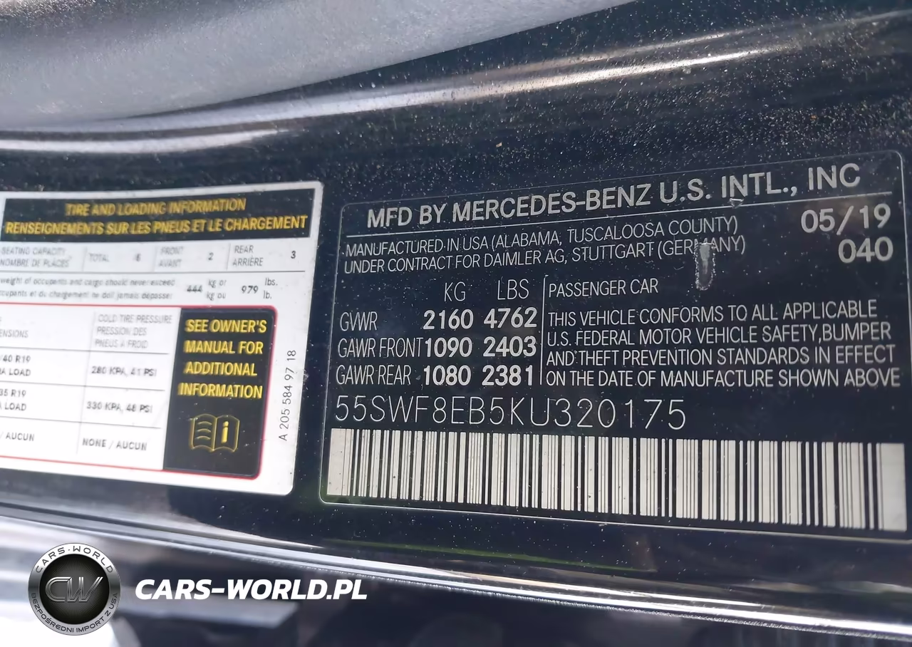 2019 Mercedes-Benz C 300 4Matic VIN:55SWF8EB5KU320175 - 9