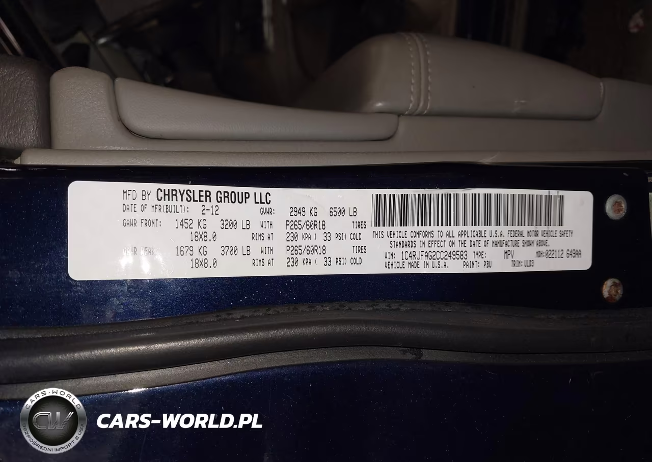 2012 Jeep Grand Cherokee Laredo VIN:1C4RJFAG2CC249583 - 9