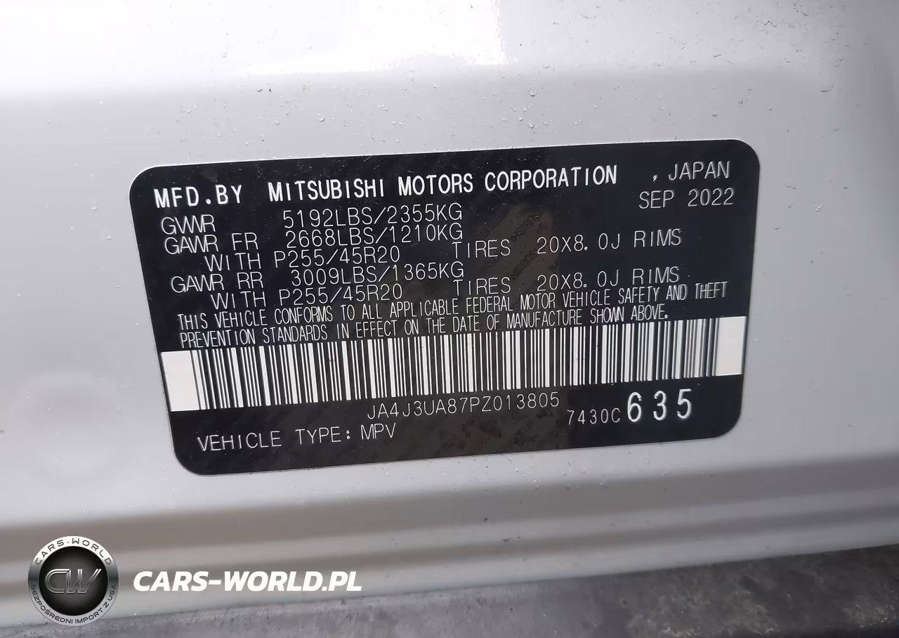 2023 Mitsubishi Outlander Se 2.5 2Wd-Se Black Edition 2Wd-Se Special Edition 2Wd VIN:JA4J3UA87PZ013805 - 9