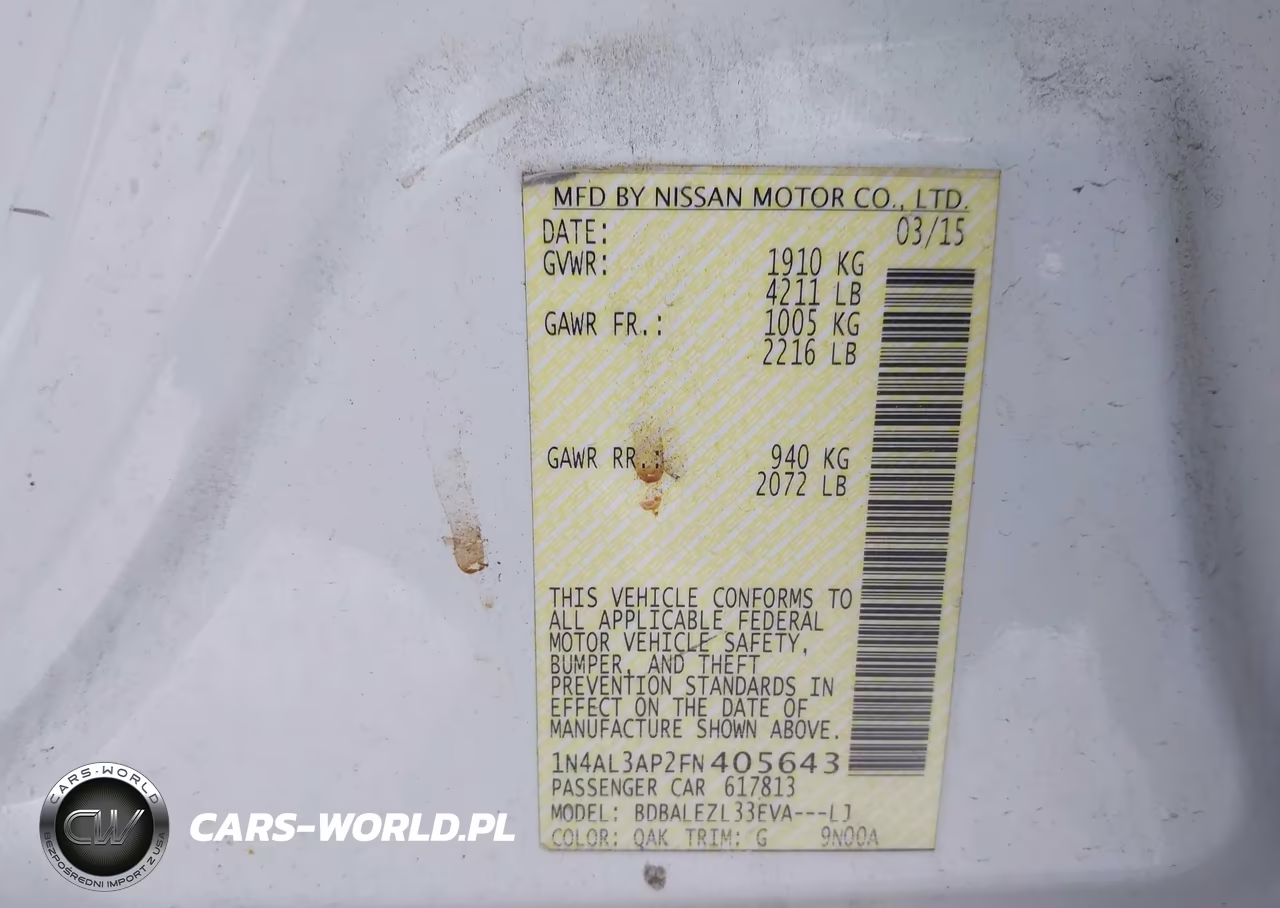 2015 Nissan Altima 2.5 VIN:1N4AL3AP2FN405643 - 9