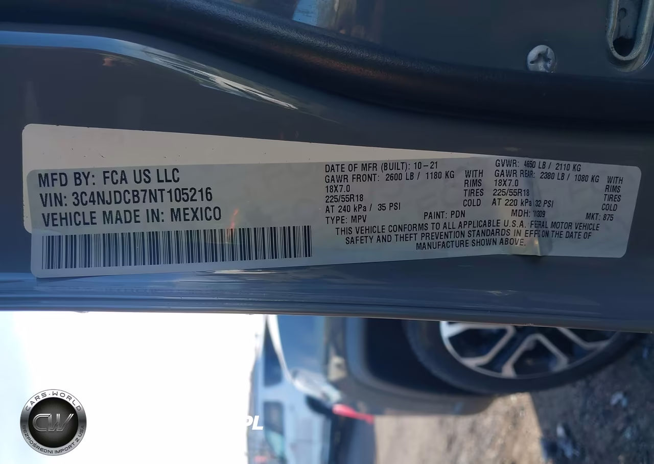 2022 Jeep Compass Limited 4X4 VIN:3C4NJDCB7NT105216 - 9