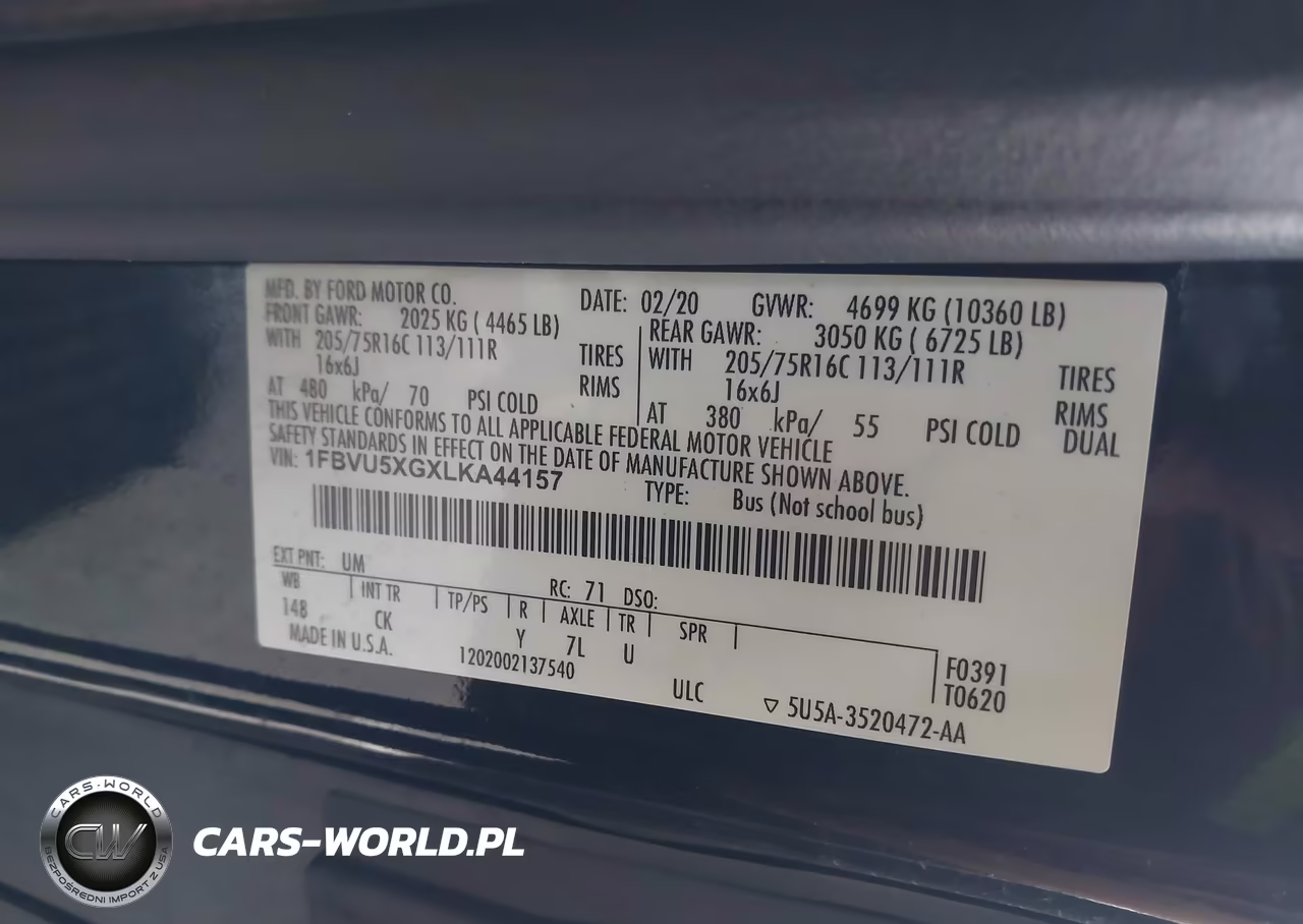 2020 Ford Transit Passenger Xlt VIN:1FBVU5XGXLKA44157 - 8