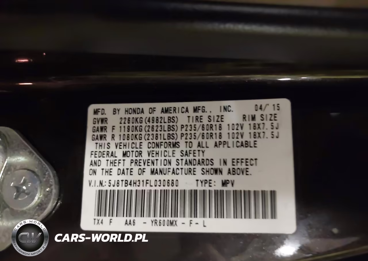2015 Acura Rdx VIN:5J8TB4H31FL030680 - 9