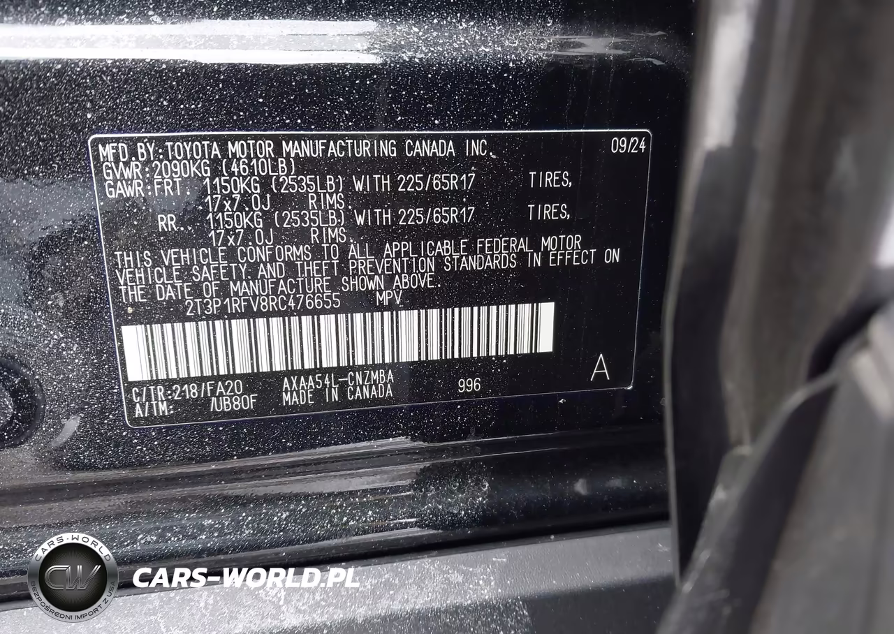 2024 Toyota Rav4 Xle VIN:2T3P1RFV8RC476655 - 9