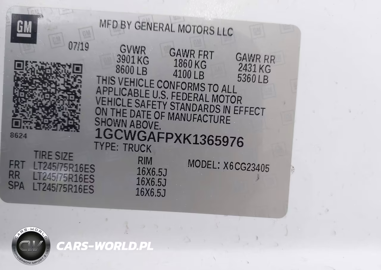 2019 Chevrolet Express 2500 Work Van VIN:1GCWGAFPXK1365976 - 9