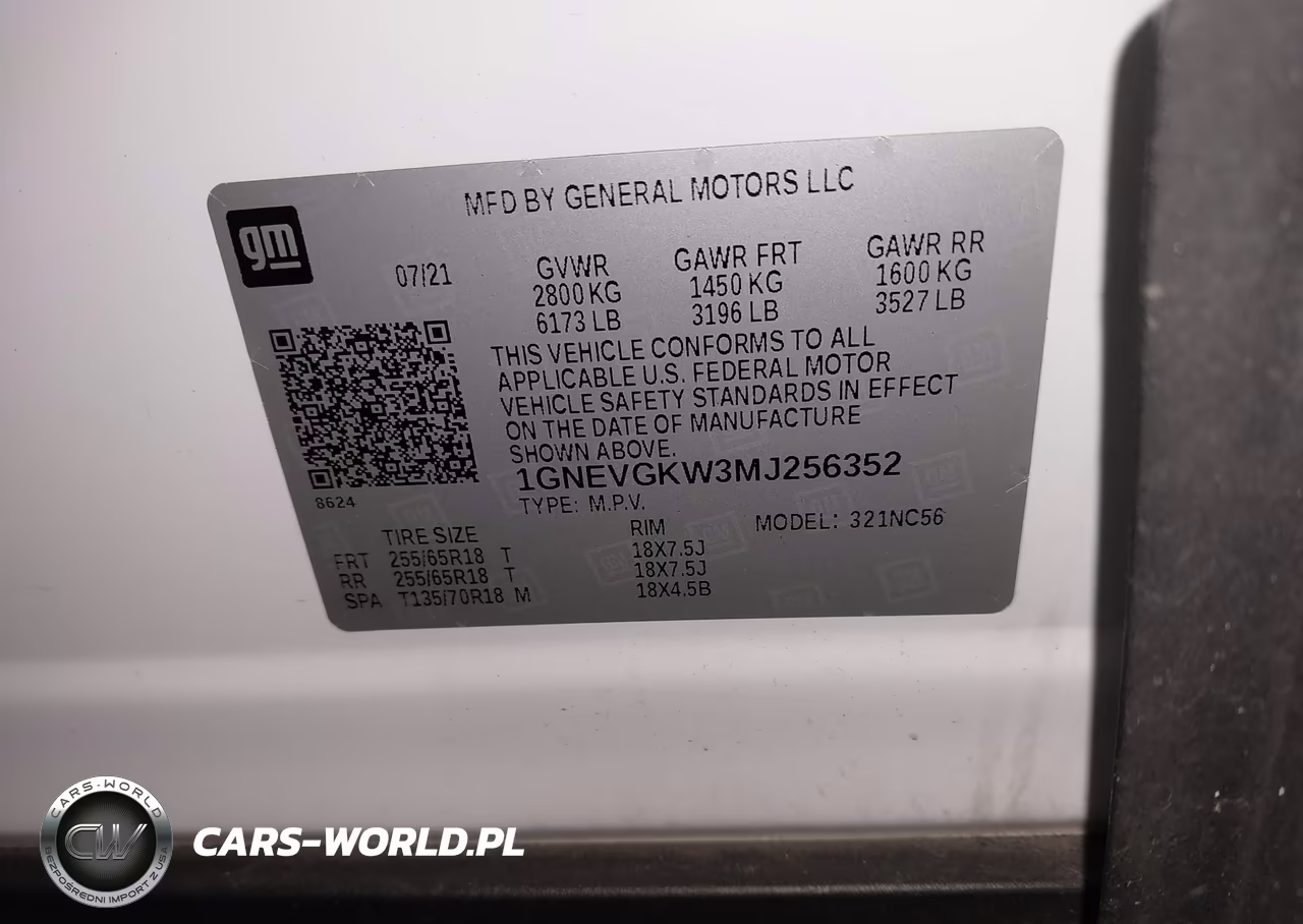 2021 Chevrolet Traverse Awd Lt Cloth VIN:1GNEVGKW3MJ256352 - 9