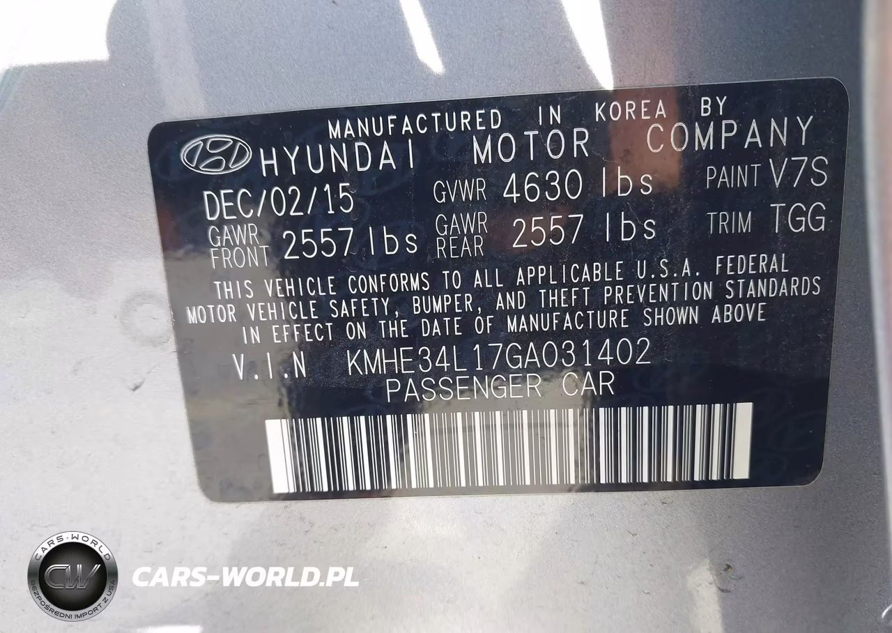 2016 Hyundai Sonata Hybrid Limited VIN:KMHE34L17GA031402 - 9