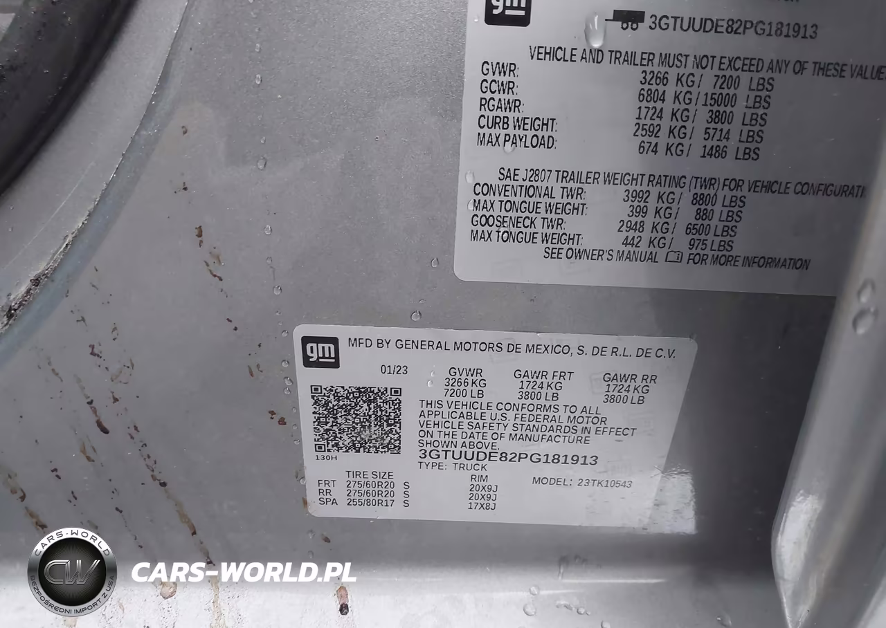 2023 GMC Sierra 1500 4Wd Short Box Slt VIN:3GTUUDE82PG181913 - 9