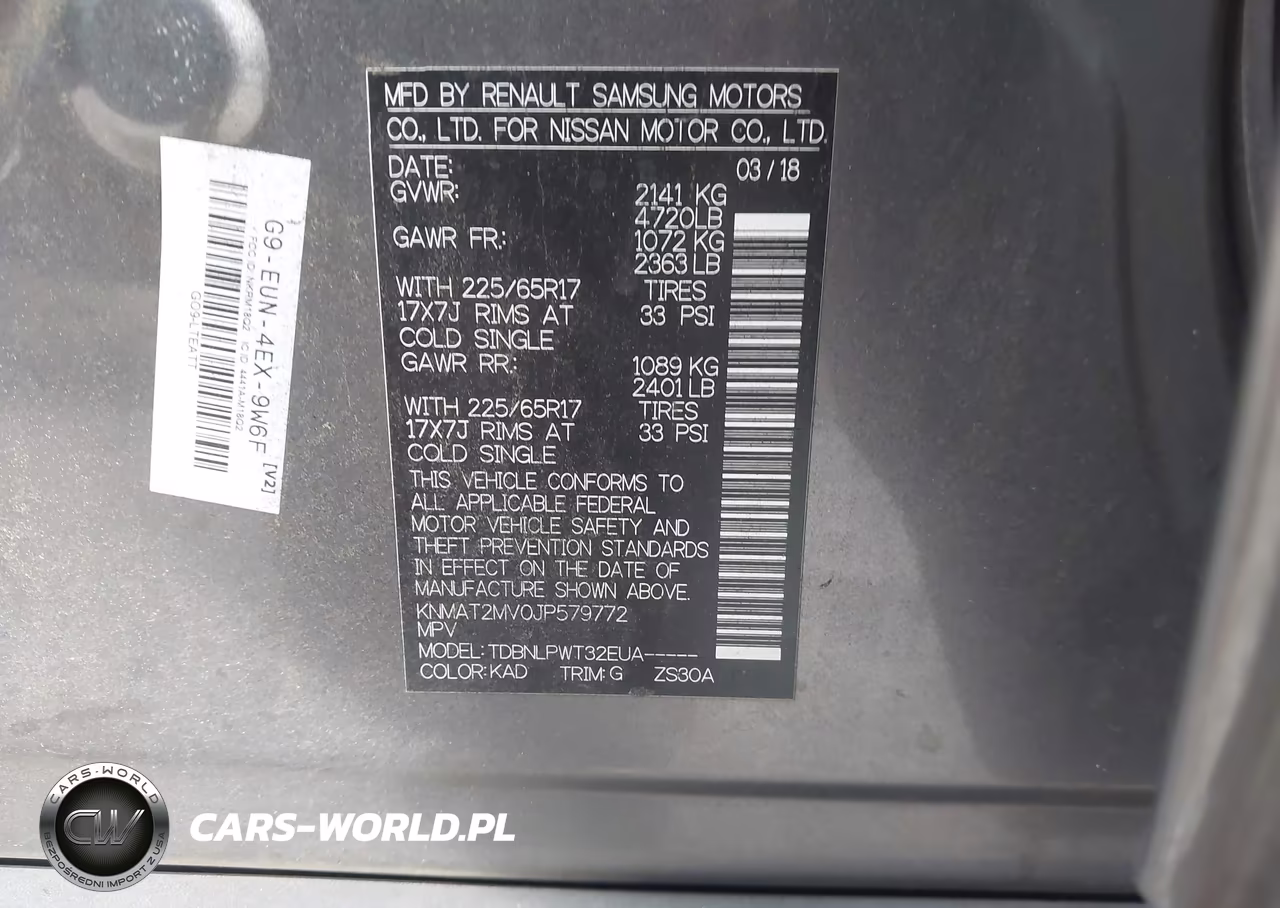 2018 Nissan Rogue S VIN:KNMAT2MV0JP579772 - 9