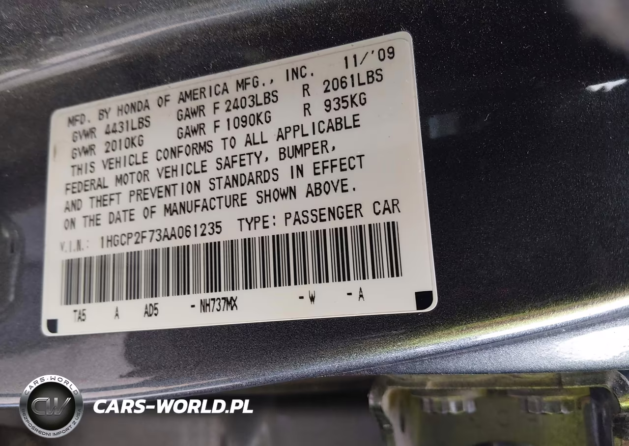 2010 Honda Accord 2.4 Ex VIN:1HGCP2F73AA061235 - 9