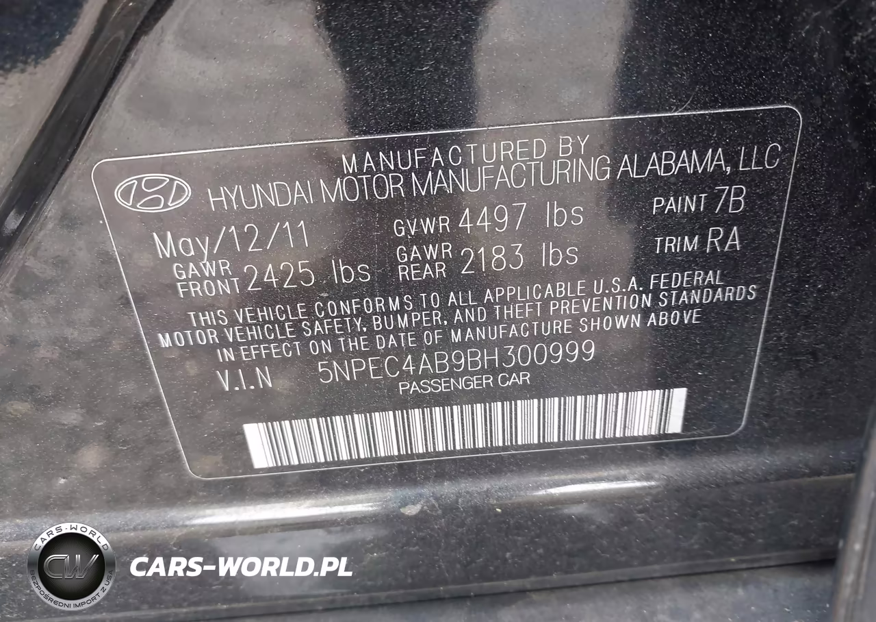2011 Hyundai Sonata Limited 2.0T VIN:5NPEC4AB9BH300999 - 9
