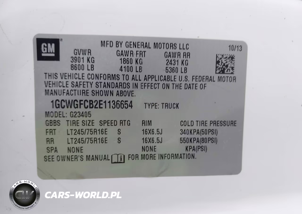 2014 Chevrolet Express 2500 Work Van VIN:1GCWGFCB2E1136654 - 9